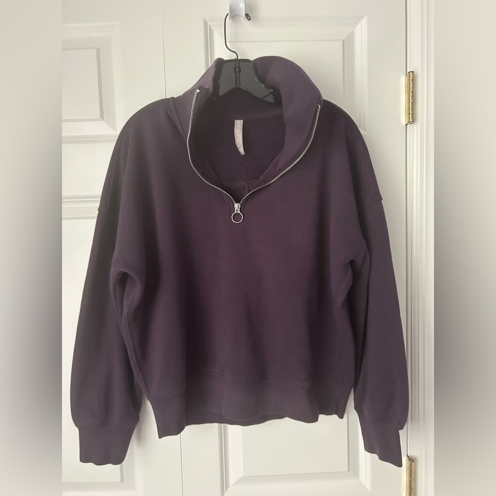 Athleta quarter zip purple cozy karma pullover sweatshirt size S